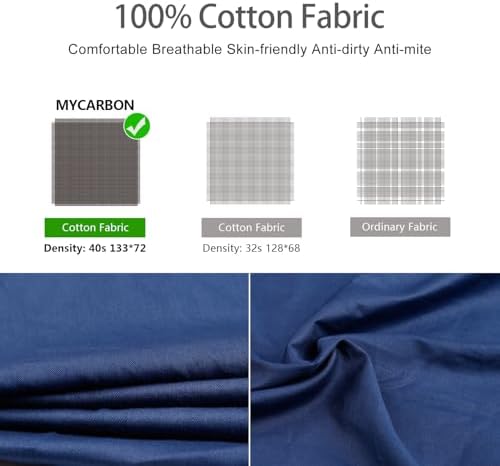 MYCARBON Travel Sleeping Bag Liner, 100% Cotton Durable and Super Soft 220 x 90 cm Roomy Travel Sheet Portable Lightweight for Camping Bed Bag, Hostels, Coaches, Picnic, Trains with Pillow Pockets - Image 2