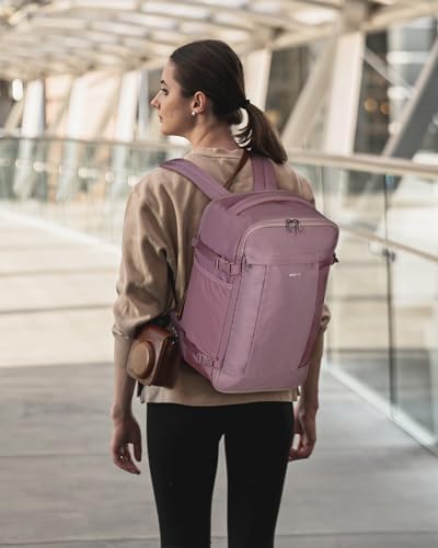 ECOHUB Ryanair Cabin Bags 40x20x25,20L Anti-Theft Underseat Carry On Travel Backpack, Recycled Hand Luggage Bag with Laptop Compartment,Flight Rucksack Bag for Men Women, Pink (Patent Pending) - Image 9