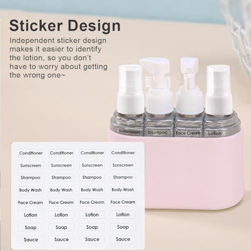 Flintronic 4-1 Transparent Travel Bottles, 50ml Refillable Travel Bottles, Travel Bottles Set For Toiletries Shampoo Cosmetic Liquid, Spray Bottles*2, Pump Bottles*2, Labels*1, Box*1 - Image 7