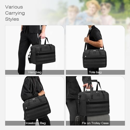 SPAHER Cabin Bag 40x30x20 Wizzair Travel Duffle Bag Waterproof Under-seat Cabin Bag Lightweight Holdall Suitcase Handbag Tactical Moll Shoulder Bag Oxford Carry on Luggage Overnight Women Men 25L - Image 2