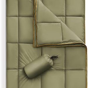 Sonive Camping Blanket Ultralight Multifunctional Warm Travel Outdoor, waterproof,Lightweight Portable with Carry Bag for Stadium, Picnic, Camping, Beach, Dogs,Army green,71x101 cm