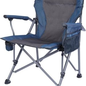 REDCAMP Oversized Folding Camping Chair for Heavy People 200kg, Deluxe Large Heavy Duty Garden Chair for Adults Outdoor Travel Picnic Fishing, Blue