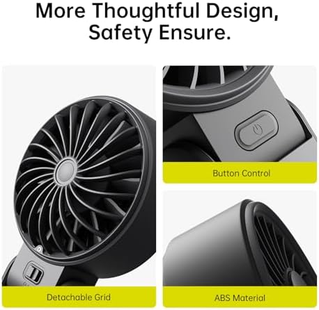 JISULIFE Handheld Fan Life7 – Ultimate Flexibility: High-Power Motor, LED Display, 5000mAh Rechargeable, 5-Speed, Foldable Design, 3-IN-1 Portable Hand/Desk/Neck Fan for Travel, Gift for Women (Black) - Image 9
