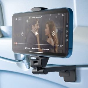 BREVA Airplane Phone Holder, 360 Degree Rotation Plane Phone Holder, Universal Adjustable Phone Stand, Travel Accessories for Flying, Hands-Free Phone Holder for Plane