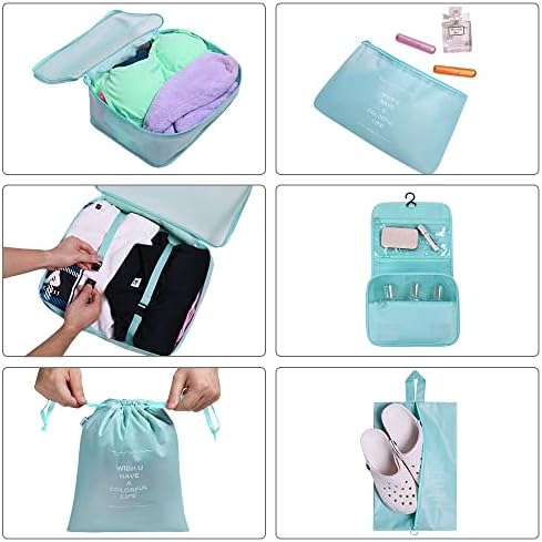 OSDUE Travel Organisers, 8pcs Packing Cubes for Suitcases, Travel Luggage Packing Organizers, Waterproof Travel Essentials Bag, Clothes Shoes Cosmetics Toiletries Storage Bags, Travel Accessories - Image 5