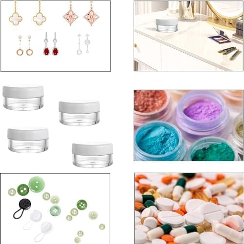 Empty Sample Pots, 4 Pcs Empty Plastic Cosmetic Jars, Clear Travel Cosmetic Container, Mini Cosmetic Containers, for Face Creams, Sample, Make-Up - Image 5