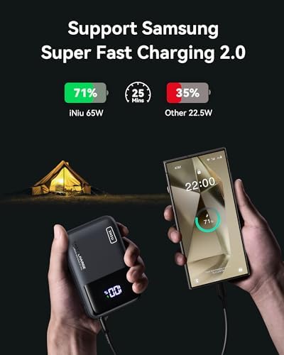 INIU 65W 20000mAh Portable Charger for Laptop & Phone, Mini Power Bank with PD QC Fast Charging (USB-C in/Out) - High Capacity Electronics Battery Pack for iPad, Samsung, Travel, Camping, Outdoor - Image 4
