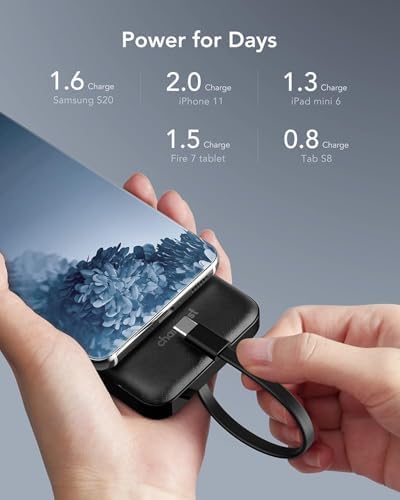 Charmast Power Bank with Built in Cables X 4, 10000mAh USB C Battery pack 6 Outputs 3 Inputs with LED Display Type C Powerbank Portable Charger Compatible with Smartphones Tablets and More - Image 5
