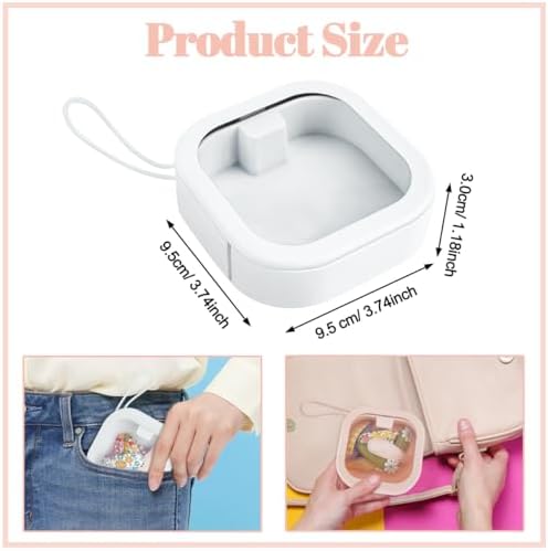 3Pcs Hair Tie Organizer, Portable Travel Qtip Holder Hair Accessories Organizer Box, Stackable Cotton Swab Dispenser Hair Accessory Box for Girls, Women, Bathroom, Desktop (White, Pink) - Image 2