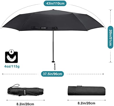 G4Free Travel Folding Umbrella Compact Ultralight Carbon Fiber Super Slim Small Mini UV Sun Umbrellas - Weighs Only 4 oz - Image 4