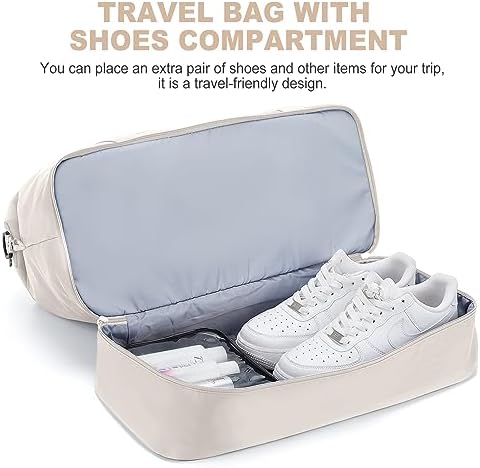 for Easyjet Airlines Underseat Cabin Bag 45X36X20 Weekend Overnight Carry on Holdall for Women Travel Duffel Sport Gym Tote Mum Hospital Bags with Wet Pocket,E10-beige Brown - Image 5
