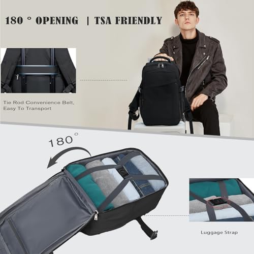 Cabin Bags 40x20x25 For Ryanair Underseat Travel Backpack, Hand Luggage Carry-ons Bag Cabin Size For Airplanes Flight, Rucksack For Men Womens, Waterproof Backpack For Travelling With USB Port - Image 6