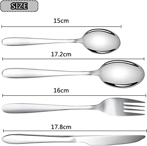 Cutlery Set with Portable Pouch Case, Stainless Steel Flatware Camping Utensil Set with Neoprene Bag for Outdoor Travel Picnic Office School Lunch Box (Sky Blue) - Image 2