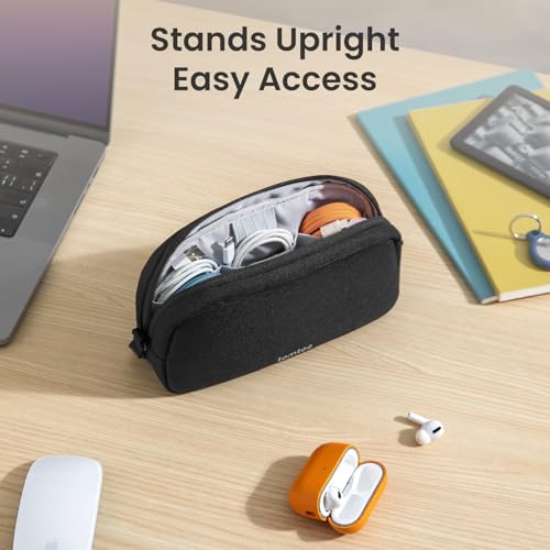 tomtoc Cable Organiser Bag Travel Pouch Water Resistant Accessory Bag Cord Organiser for Essentials, Tech Pouch Accessories Carry Storage for Power Bank, Charger, Airpods, USB, Pocket 3, Daily Items - Image 3