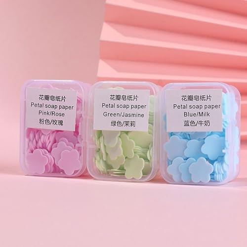 5 Box Travel Soap Sheets Portable Mini Travel Soap Paper Mini Scented Slice Sheets with Storage Box Mini Scented Slice Backpacking Essentials Travel Camping Hiking Outdoor Sports - Image 4