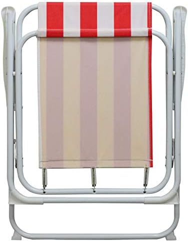 Harbour Housewares Folding Beach Deck Chairs - Red Stripe - Pack of 2 - Metal Outdoor Patio Seat Lightweight Portable Deck Chair for Picnic, Garden, Camping, Fishing - Image 5