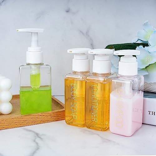 Travel Bottles Travel Accessories Toiletries 4 Pack 3.7oz/110ml Travel Shampoo and Conditioner Bottles Empty Plastic Pump Bottle Dispenser Travel Size Bottles (3labels &1blank) - Image 6