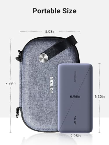 UGREEN Travel Accessories Bag, Portable Cable Organiser Travel Electronics Organiser Small Gadget Cable Bag Pouch, Hard Case for Charger Adapter Power Bank Hard Drive(Grey) - Image 8