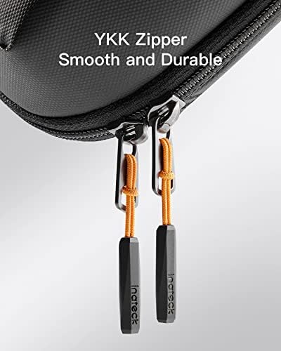 Inateck 180° Open Cable Organiser Bag Electronics Accessories Travel Bag Gadgets Organizer Splashproof, Storage Tech Pouch with Handle, Black, Large - Image 5