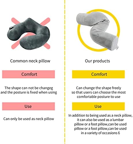Travel Pillow-Memory Foam Neck Pillow Support Pillow,Super Soft and Comfortable, for Airplane, Train or Car,Camping,Sleeping,Twist Roll Pillow Support to The Head,Waist and Leg - Image 8