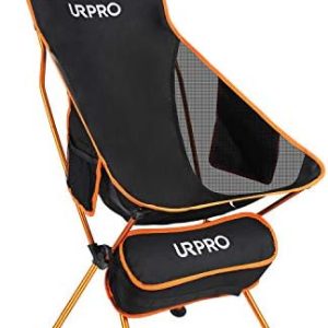 Outdoor Camping Chair Portable Lightweight Folding Camp Chairs with Headrest & 2-sided Pocket High Back for Outdoor Backpacking Hiking Fishing Travel Picnic