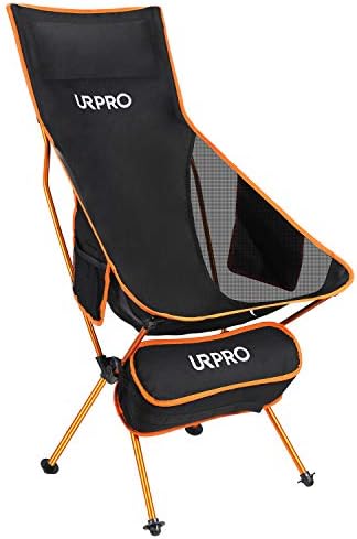 Outdoor Camping Chair Portable Lightweight Folding Camp Chairs with Headrest & 2-sided Pocket High Back for Outdoor Backpacking Hiking Fishing Travel Picnic