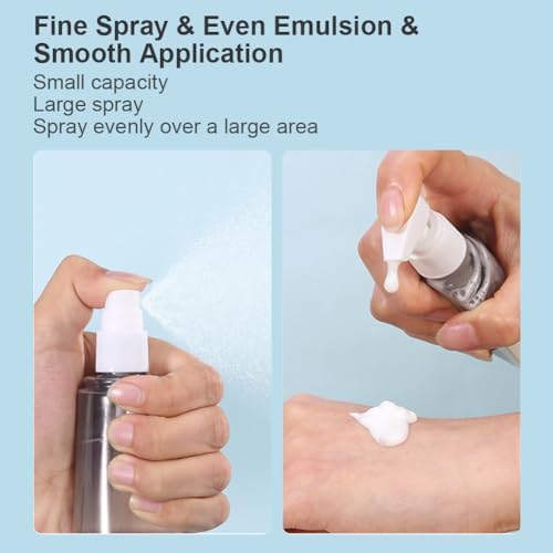 Flintronic 4-1 Transparent Travel Bottles, 50ml Refillable Travel Bottles, Travel Bottles Set For Toiletries Shampoo Cosmetic Liquid, Spray Bottles*2, Pump Bottles*2, Labels*1, Box*1 - Image 4