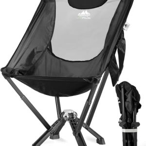 Portable Folding Camping Chair High Back Headrest, One-Piece Die-Cast Aluminum Frame Longer Durability, No Assembly Required, Oversized Camp Chair Big and Tall for Beach, Outdoor Sports, Travel