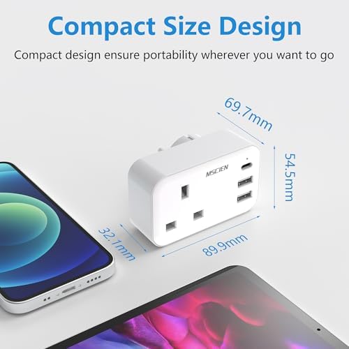 UK to European Plug Adapter with USB C,Travel Plugs UK to EU for Germany,France,Spain,Turkey,Greece and Iceland, - Image 2