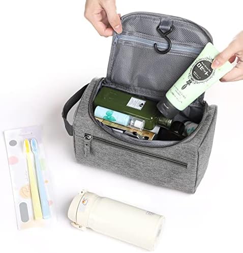 Etercycle Hanging Wash Bag Travel Toiletry Bag Waterproof Bathroom Bag for Men and Women Travel Toiletry Makeup Organizer (Grey) - Image 6