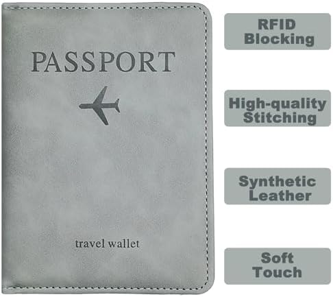 Travel Essential Passport Holder Wallet - Passport Cover Gifts for Birthday, Holiday, Christmas, Valentines Day, Practical Passport Case Present Ideas for Men, Dad, Husband, Hubby, Boyfriend, Family - Image 2
