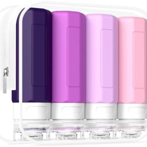 MateeyLife Travel Bottles for Toiletries, 3oz Tsa Approved Travel Size Containers, BPA Free Leak Proof Travel Essentials Containers, Refillable Travel Accessories for Shampoo Conditioner Purple