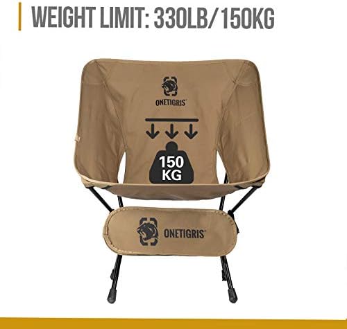 OneTigris PROMENADE Folding Camping Chair, 150kg Capacity Compact Outdoor Chair for Camping Hiking Garden Travel Beach Picnic Lightweight Backpacking - Image 8