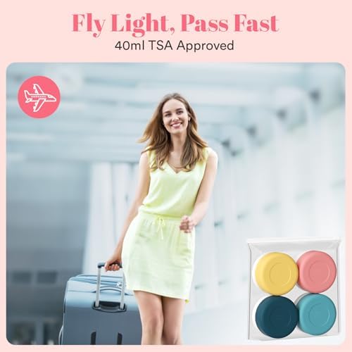 Travel Containers for Toiletries, Silicone Pots With Clear Bag, 40ml TSA Approved Leak-Proof Essentials for Cosmetic Face Body Hand Cream (4 Pack) - Image 3