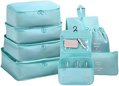 OSDUE Travel Organisers, 8pcs Packing Cubes for Suitcases, Travel Luggage Packing Organizers, Waterproof Travel Essentials Bag, Clothes Shoes Cosmetics Toiletries Storage Bags, Travel Accessories - Image 8