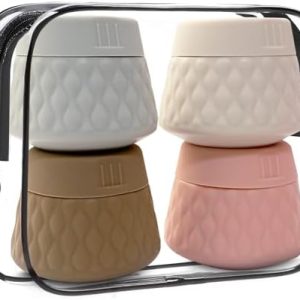 4 PCS Silicone Travel Pots for Toiletries, 30ml Travel Bottles for Toiletries, Reusable Travel Toiletries, Leakproof Travel Containers with Transparent Bag for Cosmetics Shampoos