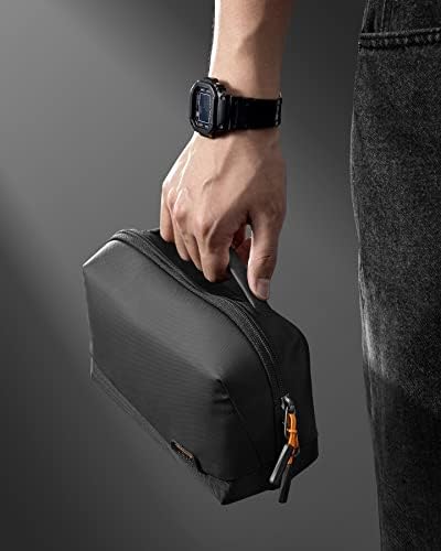 Inateck 180° Open Cable Organiser Bag Electronics Accessories Travel Bag Gadgets Organizer Splashproof, Storage Tech Pouch with Handle, Black, Large - Image 8