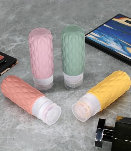 100 ml Silicone Travel Bottles for Toiletries with Labels/Clear Bag, Holiday Travel Essentials Leakproof Refillable Squeeze Travel Size Containers Set for Shampoo and Conditioner - Image 7