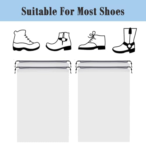 20Pack Shoe Bags for Travel,30 * 40CM Clear Drawstring Travel Shoe Bags for Packing, Waterproof Dustproof Portable Travel Shoe Storage Bag with Rope for Men and Women - Image 4