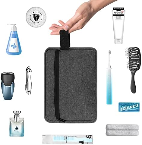 Toiletry Bag for Men, Portable Travel Wash Bag Waterproof Shaving Bag Toiletries Accessories Cosmetic Bag Make Up Bag, Gym Shower Bathroom Makeup Bag with Handle (Grey) - Image 6
