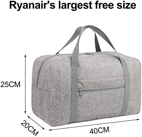 Ryanair Cabin Bags 40x20x25 Underseat Cabin Bag Travel Duffel Bag Foldable Holdall Tote Carry on Cabin Luggage Overnight Weekend Bags Gifts for Women and Men - Image 4
