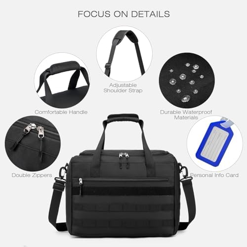 SPAHER Cabin Bag 40x30x20 Wizzair Travel Duffle Bag Waterproof Under-seat Cabin Bag Lightweight Holdall Suitcase Handbag Tactical Moll Shoulder Bag Oxford Carry on Luggage Overnight Women Men 25L - Image 4