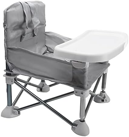 POHOVE Travel Booster Seat with Tray for Baby, Portable Foldable High Chair Toddler Seat for Eating, Folding Feeding Booster Seat for Indoor/Outdoor Aluminum Alloy Children Dining Chair - Image 4