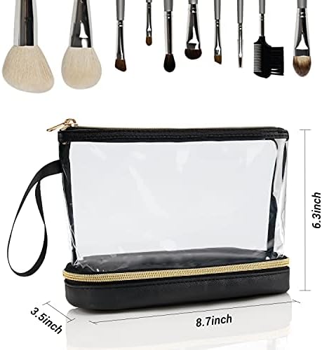 Ethereal Travel Makeup Bag, Clear Cosmetic Bag Make Up Organizer TSA Approved Toiletry Bag, Waterproof Pouch for Women Purse for Toiletries Accessories Brushes - Image 5