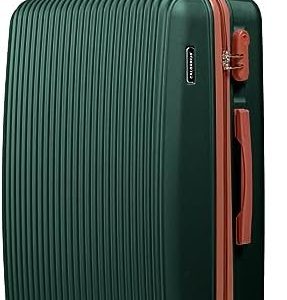Medium Luggage | Durable Suitcases | Lightweight & Secure with Combination Lock | Smooth 4 Dual Spinner Wheels | Ideal Travel Bag & Luggage Sets (Dark Green, Medium 24'')