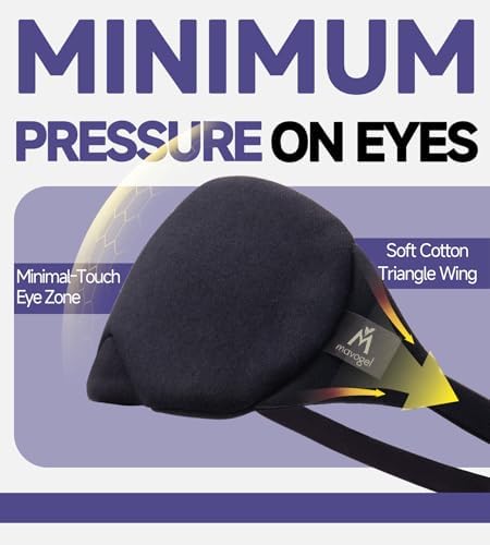 Mavogel Cotton Sleep Eye Mask - Updated Design Light Blocking Soft and Comfortable Night Eye Mask for Men Women, Eye Blinder for Shift Work, Includes Travel Pouch, Black - Image 4