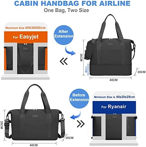 Designed for Ryanair Cabin Bags 40x20x25 Underseat Convertible Carry on Cabin Bag 45X36X20 for New Easyjet Under Seat Cabin Bag Small Travel Hand Luggage Flight Bags for Planes - Image 2
