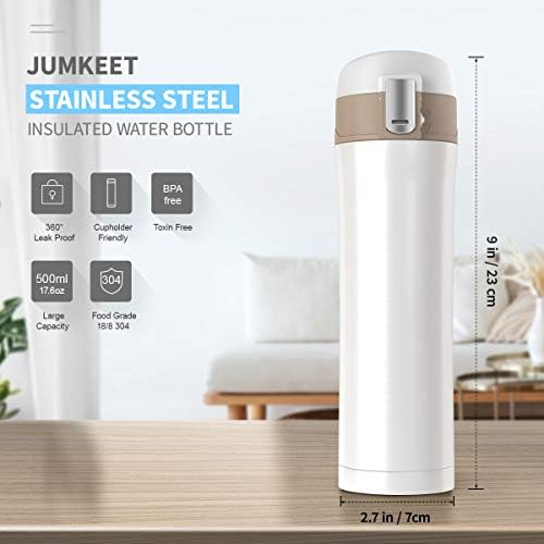 Double Walled Vacuum Cup Flask Thermo,Stainless Steel Insulated Water Bottle | Flask for Hot and Cold Drinks Cup Travel Coffee Mug, Sports Water Bottle (A-White) - Image 2