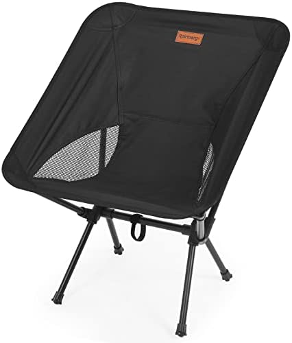Rainberg Ultra Lightweight Camping Chair, Folding Chair, Camping Chairs for Adults, Foldable Garden Outdoor Picnic BBQ Chairs. (Pack of 1, Black)