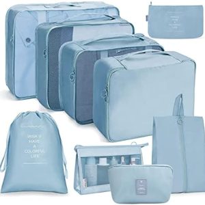 OSDUE Travel Packing Cubes, 9pcs Suitcase Organizer Set, Luggage Organiser Waterproof Suitcase Essential Bag, Packing Cubes for Suitcase Travel Accessories